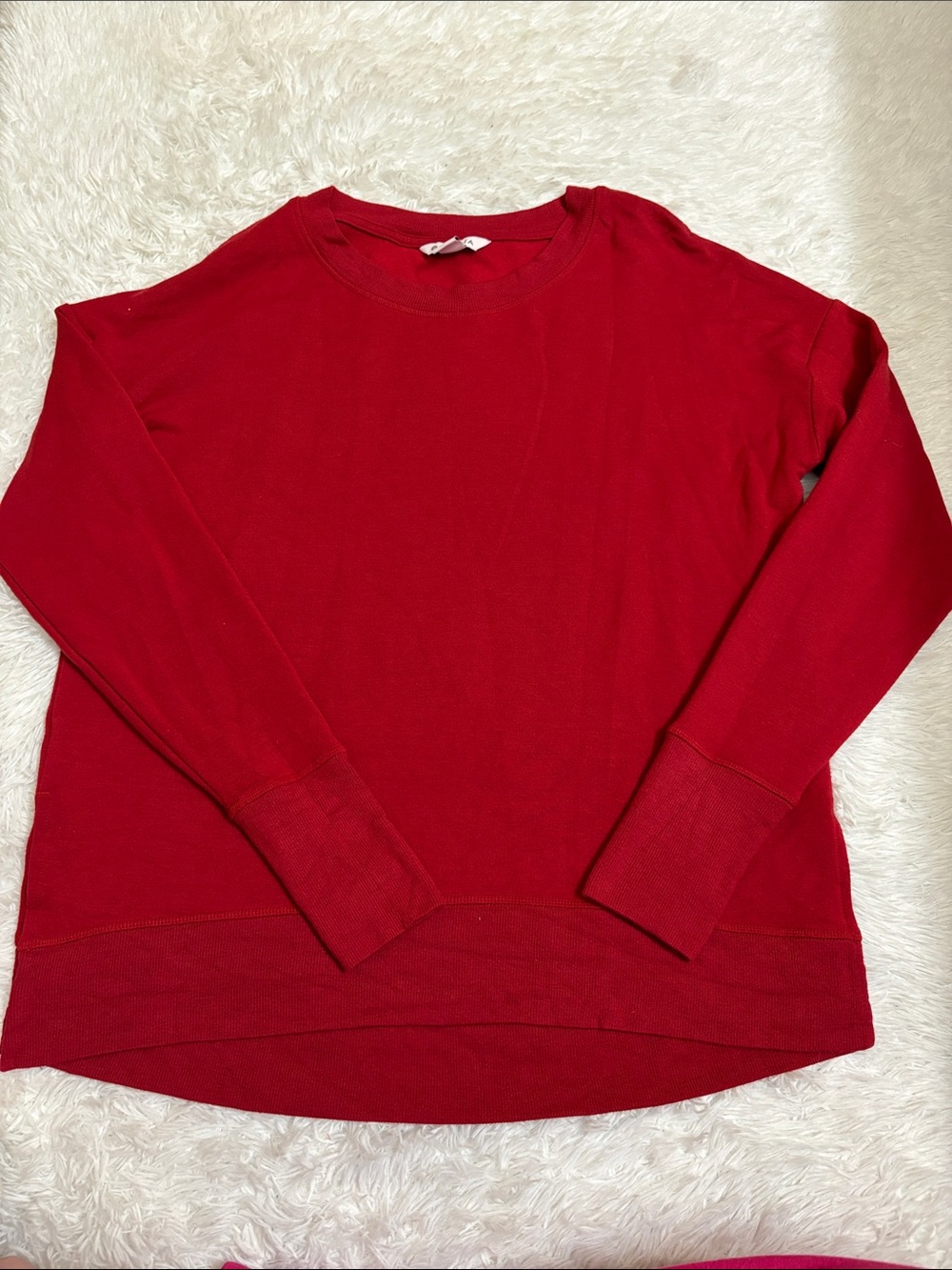 Athleta Red Long Sleeve Side Slits Shirt Size M